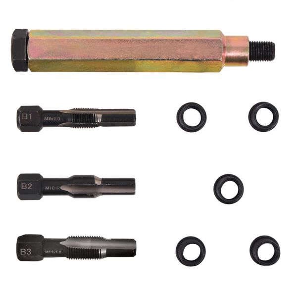 vidaXL Gloeibougie draad reparatie set M9 x 1,0 mm 9-delig