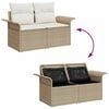 vidaXL Tuin Sofa Set met kussen met opslag 7 pcs Beige Poly riet