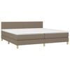 vidaXL Boxspring met matras en LED stof taupe 200x200 cm