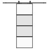 vidaXL Schuifdeur met beslagset 76x205 cm gehard glas zwart