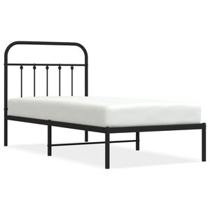 vidaXL Bedframe met hoofdbord metaal zwart 90x190 cm