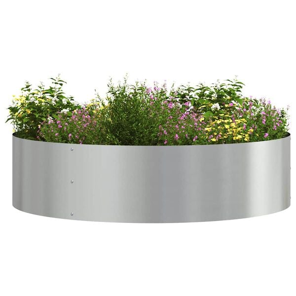vidaXL Plantenring Zilver 80 x 80 x 20 cm Gegalvaniseerd staal