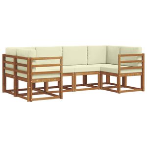 vidaXL Buiten bankenset met kussen 6 pcs Natuurlijk en Cr&egrave;me
