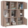 vidaXL Boekenkast 88,5x27,5x88 cm bewerkt hout grijs sonoma eiken