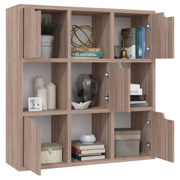 vidaXL Boekenkast 88,5x27,5x88 cm bewerkt hout grijs sonoma eiken