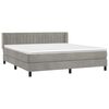 vidaXL Boxspring met matras fluweel lichtgrijs 160x200 cm