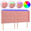 vidaXL Hoofdbord LED 183x16x118/128 cm fluweel roze