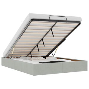 vidaXL Ottoman bedframe zonder matras 140x200 cm fluweel lichtgrijs