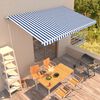 vidaXL Luifel automatisch uittrekbaar 500x300 cm blauw en wit