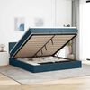 vidaXL Ottoman bed met matras en LED's 180x200 cm fluweel donkerblauw