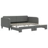 vidaXL Slaapbank met onderschuifbed 100x200 cm stof donkergrijs