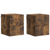vidaXL Wandbeugel Bedkast 2 st Gerookt eiken 34,5 x 33 x 40 cm