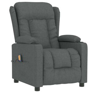 vidaXL Massagestoel stof donkergrijs