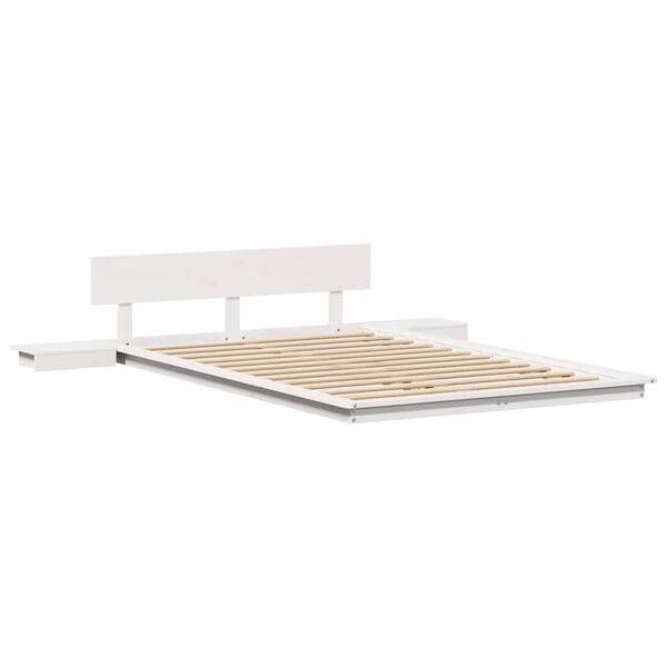vidaXL Bedframe met hoofdeinde met opslag Bruin 135 x 190 cm Hout