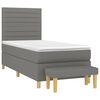 vidaXL Boxspring met matras stof donkergrijs 90x200 cm