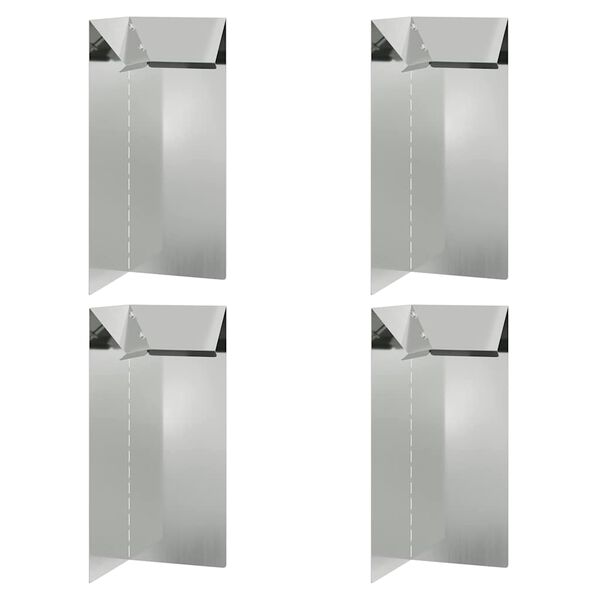 vidaXL Slakkenhekje 4 pcs Zilver 10 x 10 x 25 cm Gegalvaniseerd staal