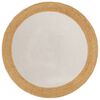vidaXL Vloerkleed rond gevlochten 90 cm jute en katoen wit en naturel