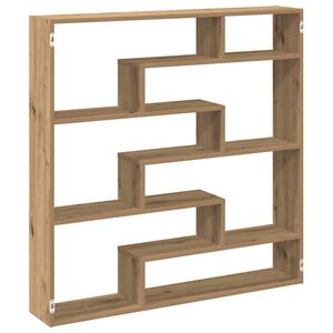 vidaXL Wandschap kubus 7 vakken bewerkt hout artisanaal eikenkleurig