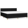 vidaXL Boxspring met matras stof zwart 160x200 cm