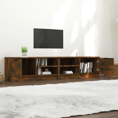vidaXL Tv-meubelen 2 st 80x35x36,5 cm bewerkt hout gerookt eikenkleur