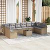 vidaXL Tuin Sofa Set met kussen 11 pcs Beige poly rattan