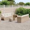 vidaXL Tuin Sofa Set met opslag 11 pcs Beige Poly riet