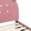 vidaXL Bedframe voor kinderen met hoofdbord Roze 80 x 200 cm Fluweel