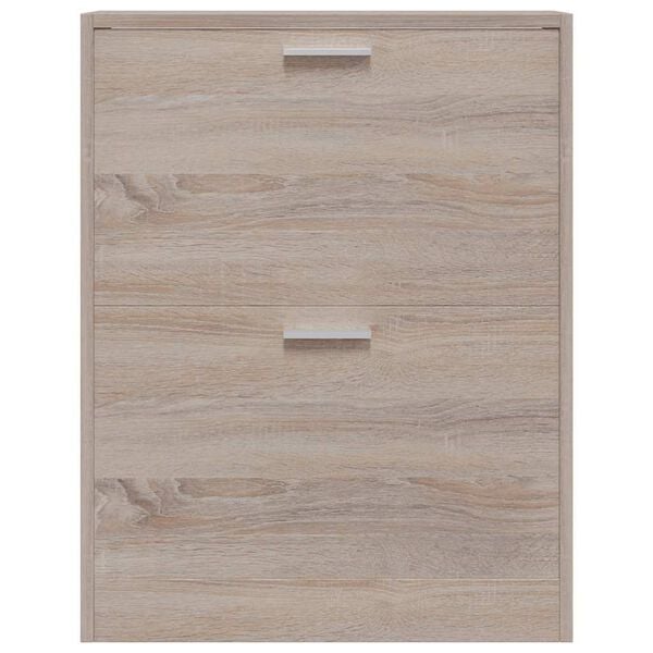 vidaXL Schoenenkast met 2 vakken eiken-look hout