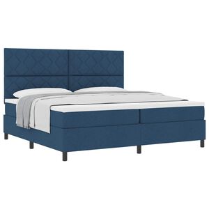 vidaXL Boxspringbed met hoofdeinde Blauw 200 x 200 cm Stof