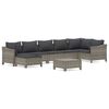 vidaXL 8-delige Loungeset met kussens poly rattan grijs