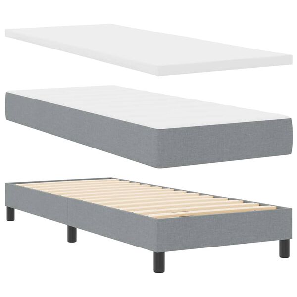 vidaXL Boxspringbed met matras Lichtgrijs 80 x 200 cm Stof