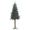 vidaXL Slanke Kerstboom Groen 210 cm PVC en massief dennenhout