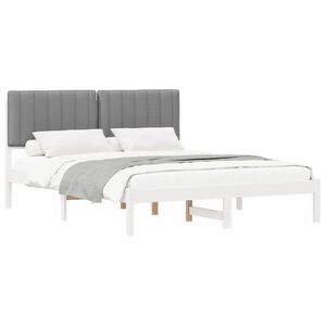 vidaXL Bedframe met Gevoerd Hoofdgedeelte Lichtgrijs 160 x 200 cm