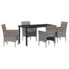 vidaXL Tuin eettafelset 5 st Grijs poly rattan