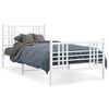 vidaXL Bedframe met hoofd- en voeteneinde metaal wit 107x203 cm
