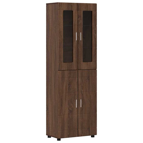 vidaXL Hoge kast FLORIN Bruin Eiken 60 x 35 x 182 cm Bewerkt hout