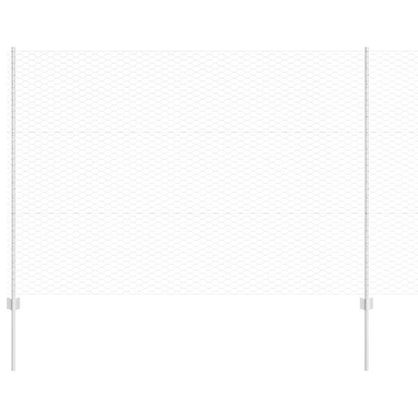 vidaXL Hek met Paal Zilver 1,5 x 50 m Staal