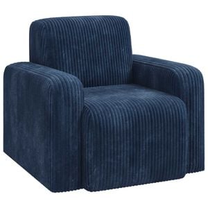 vidaXL Fauteuil Marineblauw corduroy