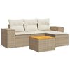 vidaXL 5-delige Loungeset met kussens poly rattan beige