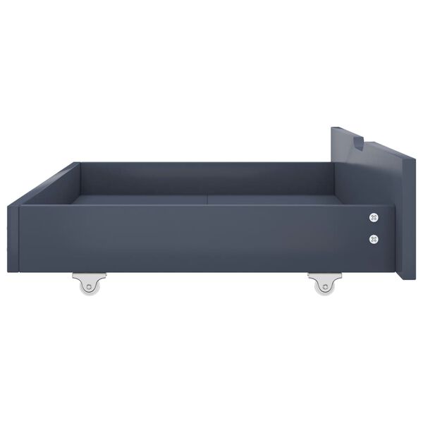 vidaXL Bedlades 2 st massief grenenhout lichtgrijs