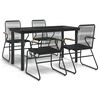 vidaXL 5-delige Tuinset PVC-rattan zwart