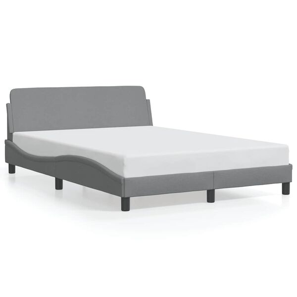vidaXL Bedframe "Dover" stof lichtgrijs 140x190 cm