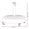 vidaXL Parasolvoet met wielen voor stok van Ø38 / 48 mm 27 kg rond