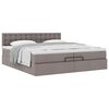 vidaXL Ottoman bed met matras 200x200 cm stof taupe