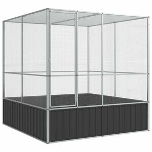 vidaXL Voli&egrave;re 211x207x212 cm staal zilverkleurig