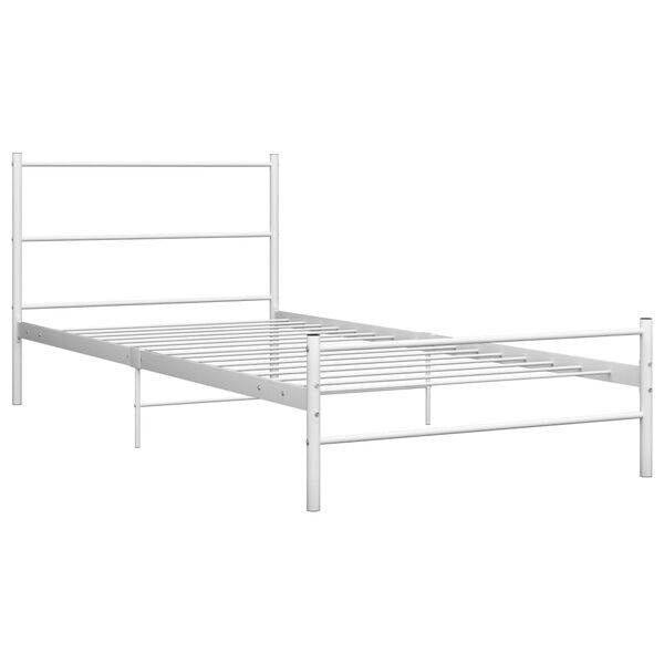 vidaXL Bedframe metaal wit 90x200 cm