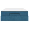 vidaXL Bedframe met matras met matras 2 pcs Blauw Fluweel