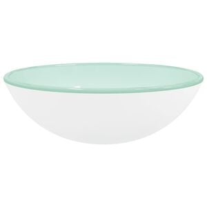 vidaXL Wasbak 42x14 cm gehard glas wit