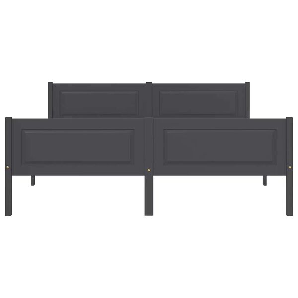 vidaXL Bedframe massief grenenhout grijs 160x200 cm