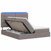 vidaXL LED Opslagbed met Matras Taupe 200 x 200 cm Stof